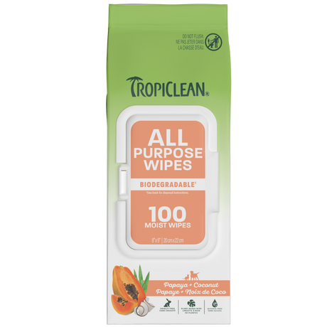 TropiClean papaya wipes pouch front