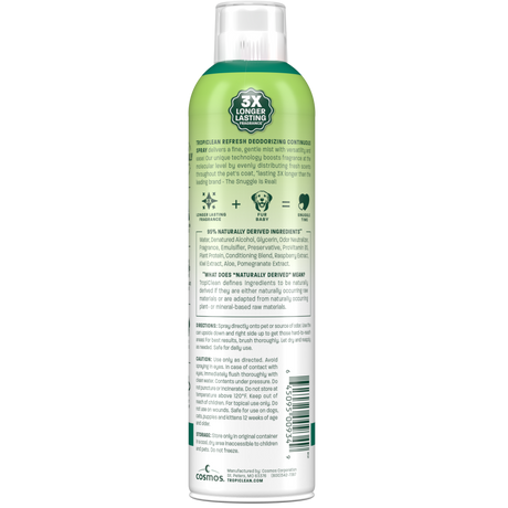 TropiClean watermelon deodorizing spray bottle side
