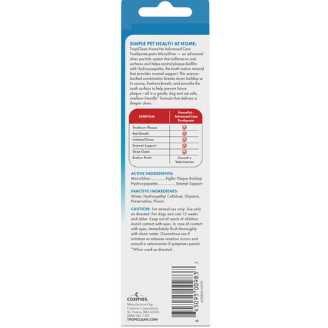 TropiClean HomeVet dental gel back