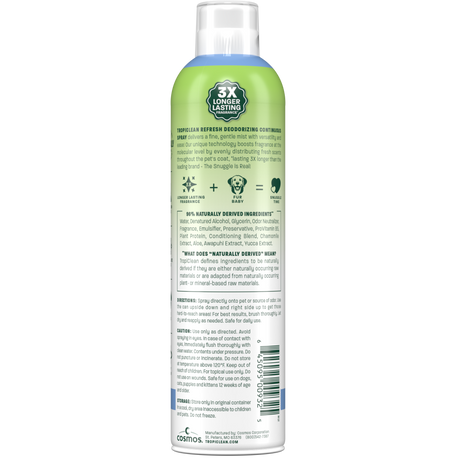 TropiClean baby fresh deodorizing spray bottle back