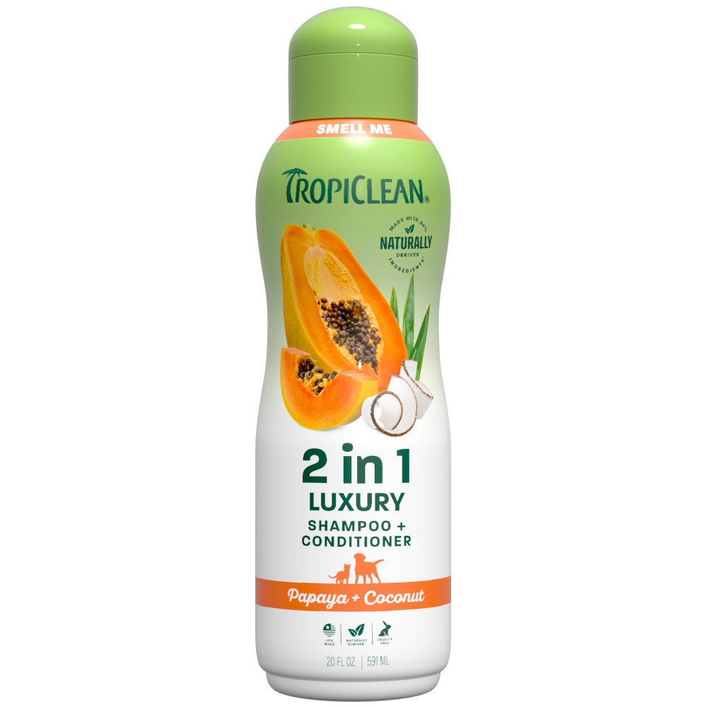 TropiClean papaya shampoo bottle front