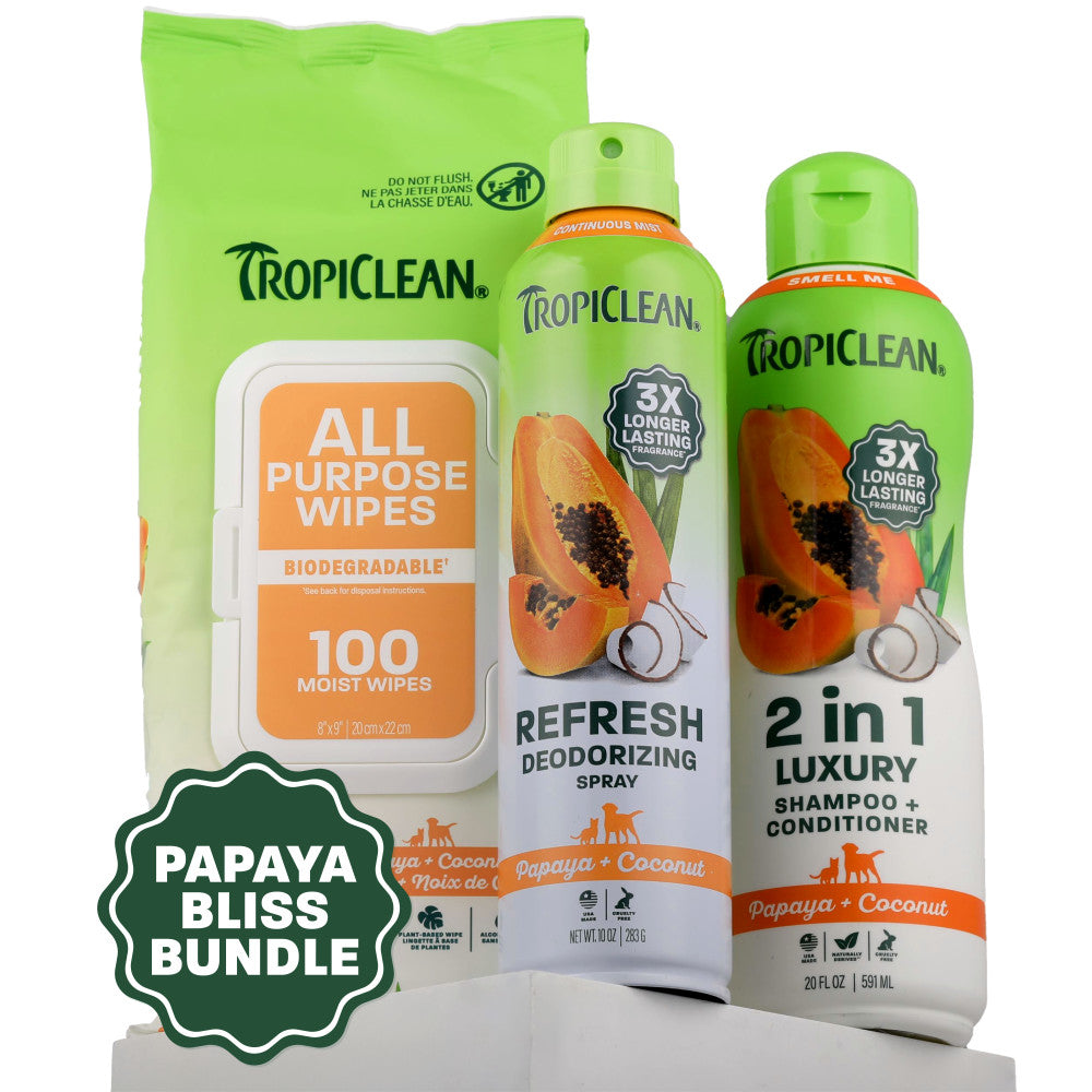 TropiClean Dog Grooming Kit, Papaya Pamper Pack