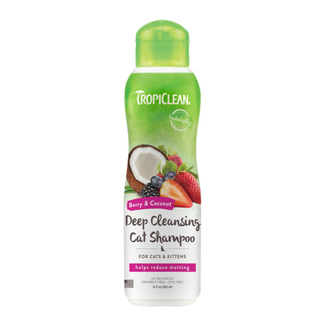 TropiClean Berry & Coconut Deep Cleansing Shampoo for Cats & Kittens, image of front of image