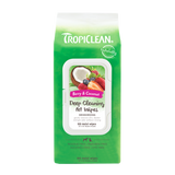 TropiClean Berry & Coconut Deep Cleaning Pet Wipes, front of 100ct package