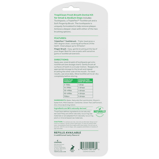 TropiClean Fresh Breath large dog gel kit back