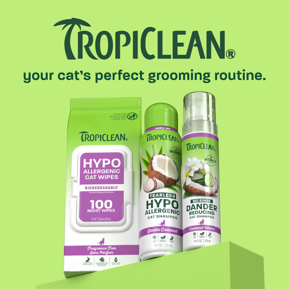 TropiClean Hypoallergenic Cat Wipes, 100ct