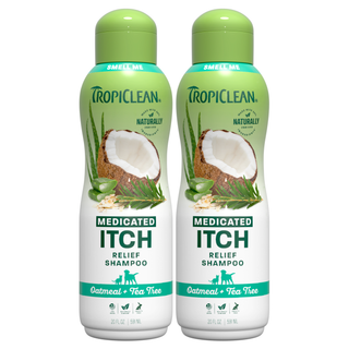 TropiClean Oatmeal + Tea Tree Medicated Itch Pet Shampoo, 2 Pack