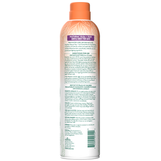 TropiClean Natural Flea + Tick Cat + Home Easy Mist Spray, image of back of bottle