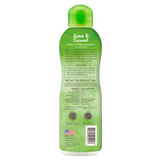 TropiClean Lime & Coconut Shed Control Shampoo for Pets, back of bottle