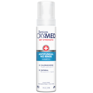 TropiClean OxyMed Antifungal No Rinse Shampoo, 7.4oz