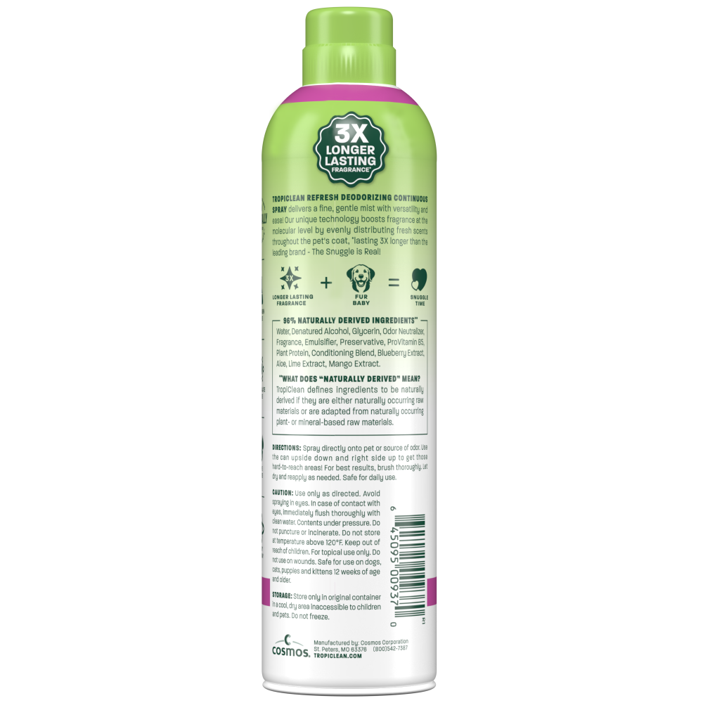 TropiClean Berry + Coconut Deodorizing Pet Spray, 10oz