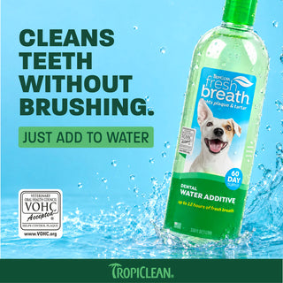 Fresh Breath by TropiClean Oral Care Water Additive for Pets