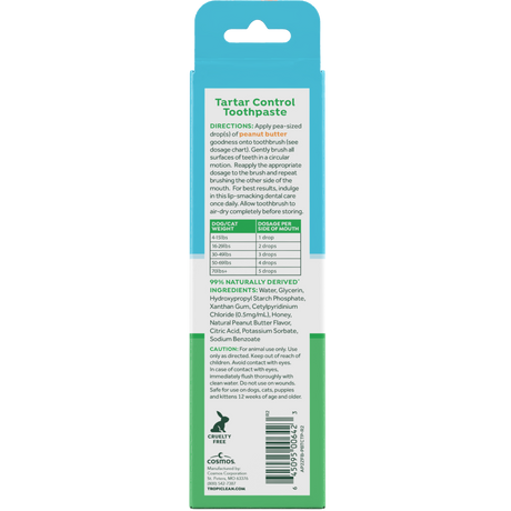 TropiClean Fresh Breath Peanut Butter gel back