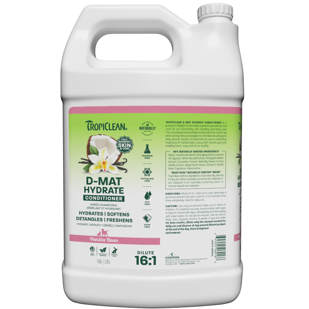 TropiClean Vanilla Conditioner 1 gallon bottle front