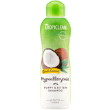 TropiClean Gentle Coconut Hypoallergenic Puppy and Kitten Shampoo, image of front of bottle