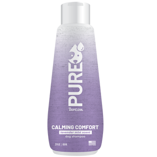 TropiClean PURE Lavender Mist Calming Plant-Based Pet Shampoo, front of 22oz bottle
