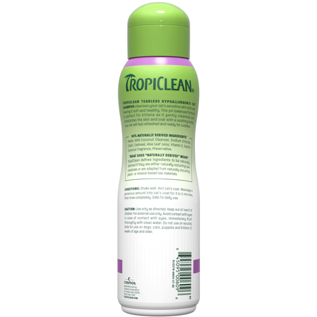 TropiClean hypo cat shampoo back