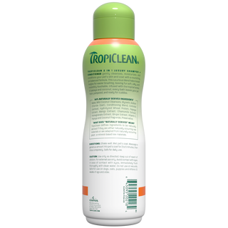 TropiClean papaya shampoo bottle back