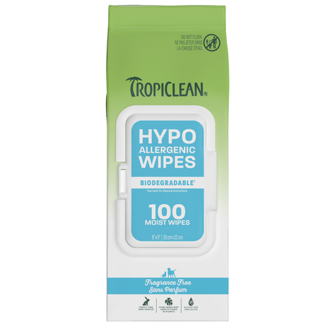 TropiClean hypoallergenic wipes front