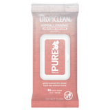 TropiClean PURE Hypoallergenic Plant-Based Wipes for Dogs & Cats, front of 50ct package