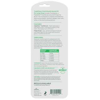 TropiClean Fresh Breath puppy gel kit back