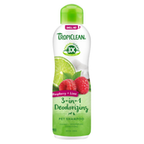 TropiClean EnduraScent Raspberry Lime Deodorizing Shampoo, image of front of bottle