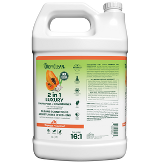 TropiClean Papaya Shampoo 1 gallon bottle front