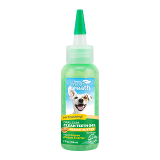 TropiClean Fresh Breath peanut butter gel 2oz front