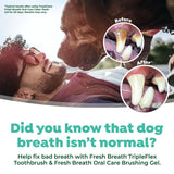 Before and after images of dog teeth.