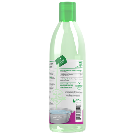 Fresh Breath by TropiClean Oral Care Water Additive Plus Hip & Joint for Pets, image of back of 16oz bottle