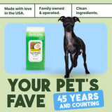 TropiClean Hypoallergenic Cleaning Pet Wipes, product with a black dog on a green background, featuring text about family ownership and product features.