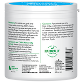 TropiClean Fresh Breath Finger Dental Wipes for Pets, back image of 50 count container