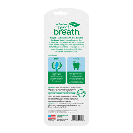 TropiClean Fresh Breath Plaque & Tartar Control Kit for Large Dogs