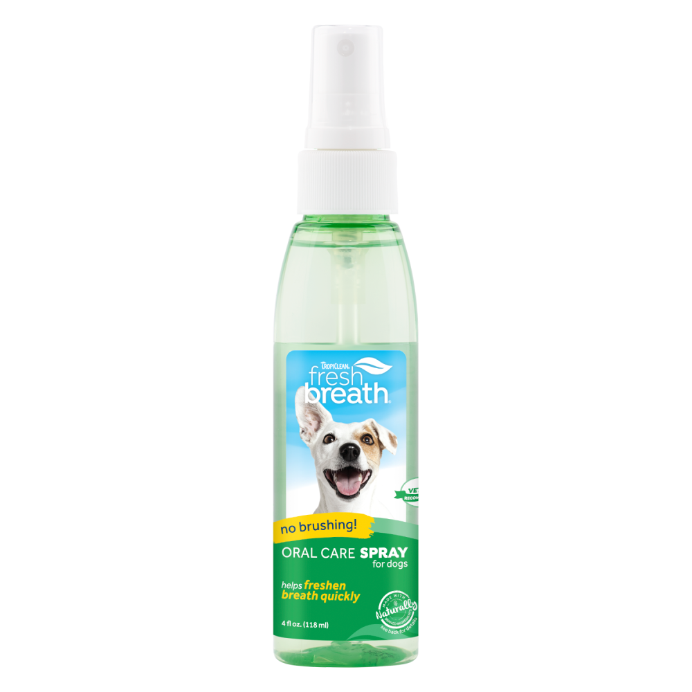 TropiClean Fresh Breath Oral Care Spray for Pets, image of front of bottle