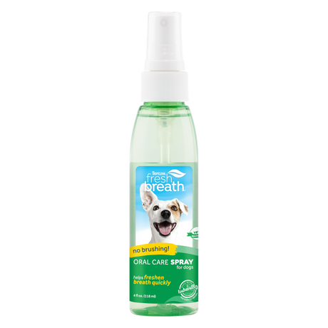 TropiClean Fresh Breath Oral Care Spray for Pets, image of front of bottle