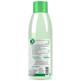 TropiClean Fresh Breath Oral Care Water Additive for Pets, back image of 8oz bottle