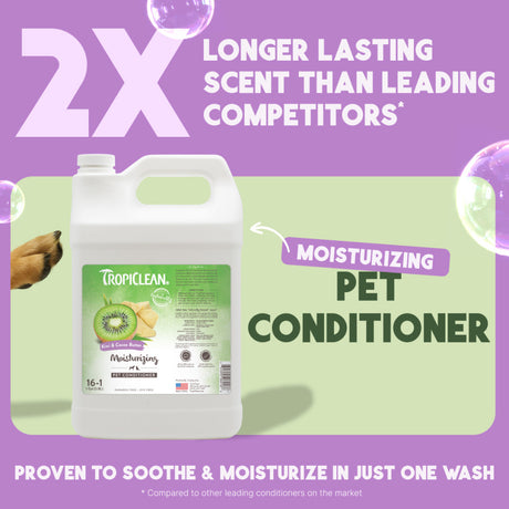 TropiClean Kiwi & Cocoa Butter Moisturizing Conditioner for Pets, 1 gal