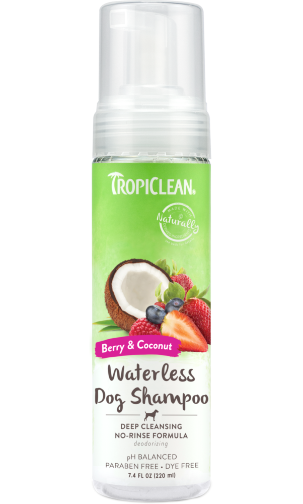 TropiClean Deep Cleansing Waterless Dog Shampoo, image of front of bottle