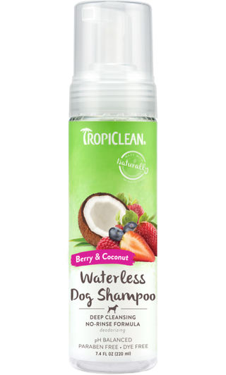 TropiClean Deep Cleansing Waterless Dog Shampoo, image of front of bottle