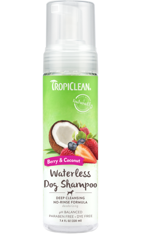TropiClean Deep Cleansing Waterless Dog Shampoo, image of front of bottle
