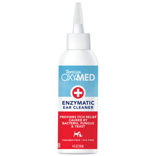 TropiClean OxyMed Enzymatic Ear Cleaner for Pets, image of front of bottle
