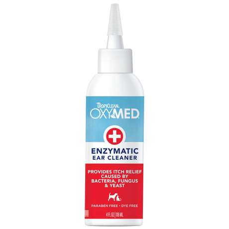 TropiClean OxyMed Enzymatic Ear Cleaner for Pets, image of front of bottle