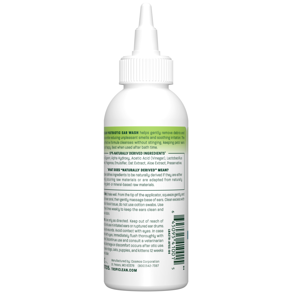 TropiClean ear wash bottle back