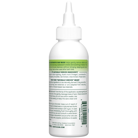 TropiClean ear wash bottle back