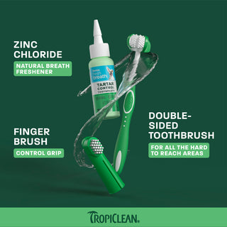 TropiClean Fresh Breath Soft Mint Plaque & Tartar Control Kit for Large Dogs, 2oz